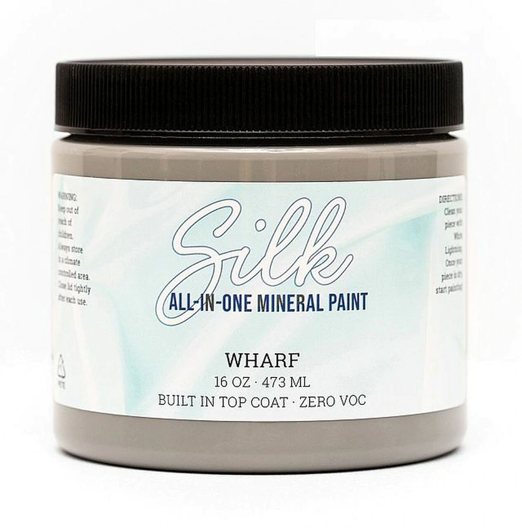 All-in-One Mineral Paint | Dixie Belle Silk | Baja Gray (16oz) | Light Gray  All-in-One Water Based Primer + Topcoat | Durable Furniture Paint | Low