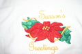 Adult Sweatshirt - Embroidered with Seasons Greetings and a Pointsettia-U Pic Size and Collar-Small to XXLarge