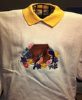 Beautiful birds and flowers with birdhouse on Sweatshirt - U Pic Size and Collar - Small to XXXLarge
