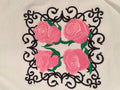 Adult Sweatshirt - Embroidered with Scroll Work and Red Roses - U Pic Size and Collar